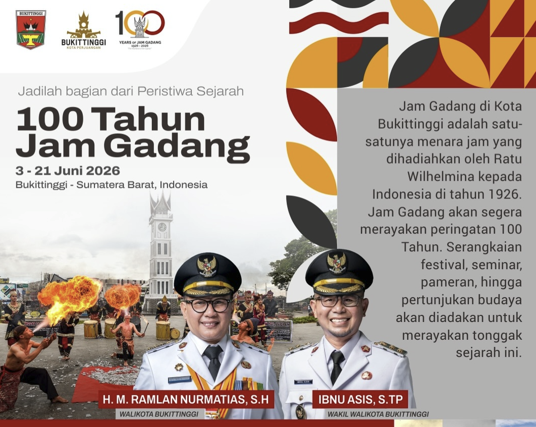Bukittinggi Gelar Seminar Internasional 100 Tahun Jam Gadang, Perkuat Kerja Sama Indonesia–Belanda