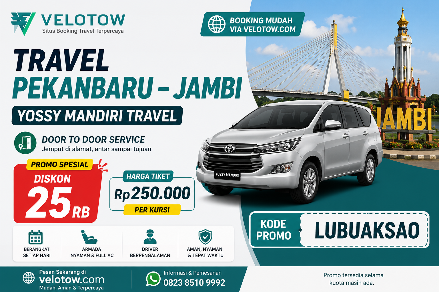 PROMO Travel Pekanbaru Jambi : Yossy Mandiri Travel