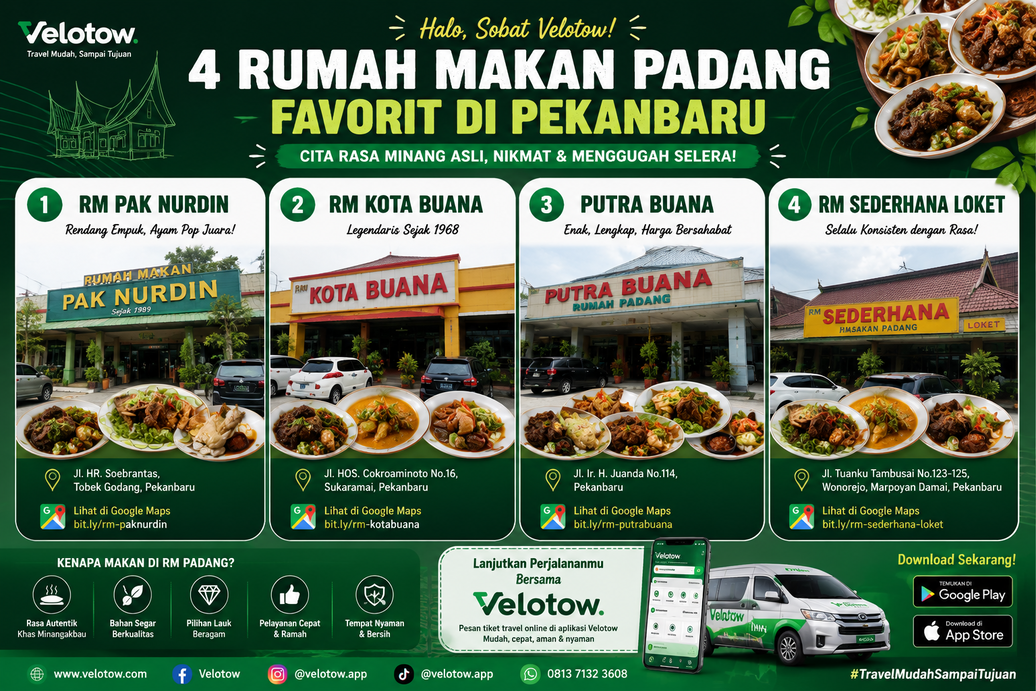 4 Rumah Makan Padang Favorit di Pekanbaru, Wajib Dicoba Pecinta Kuliner Minang